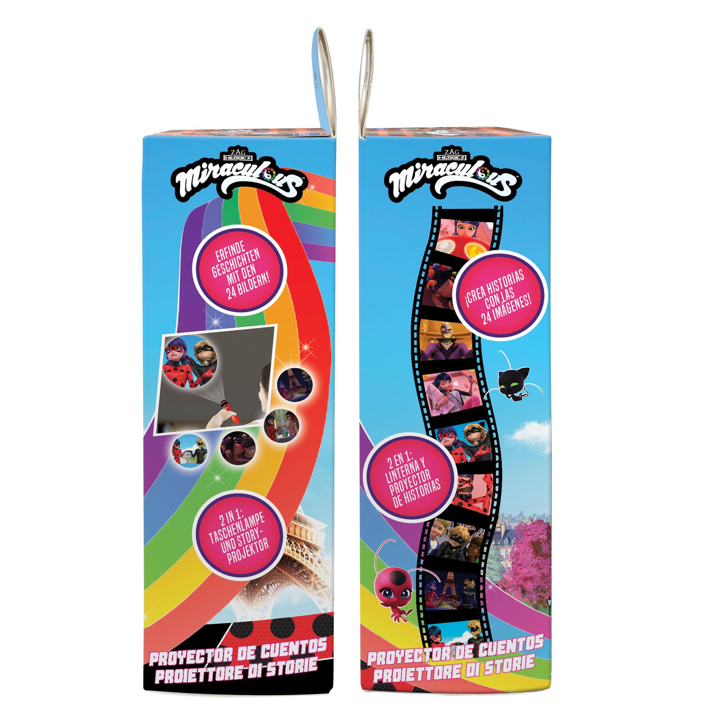 ZAG ZAG MOXES!  
Hought Miraculous WinnasyLes  
GESCHICHTEN ERFINDE MIT DEN 24 BILDERN!  
Crea con las 24 imágenes!  
2IN1: AMPE TASCHENLAMPE UND STORY-PROJEKTOR  
LINTERNA 2 2EN1: Y PROYECTOR DE HISTORIAS  
PROYECTOR DE CUENTOS  
PROIETTORE DI STORIE