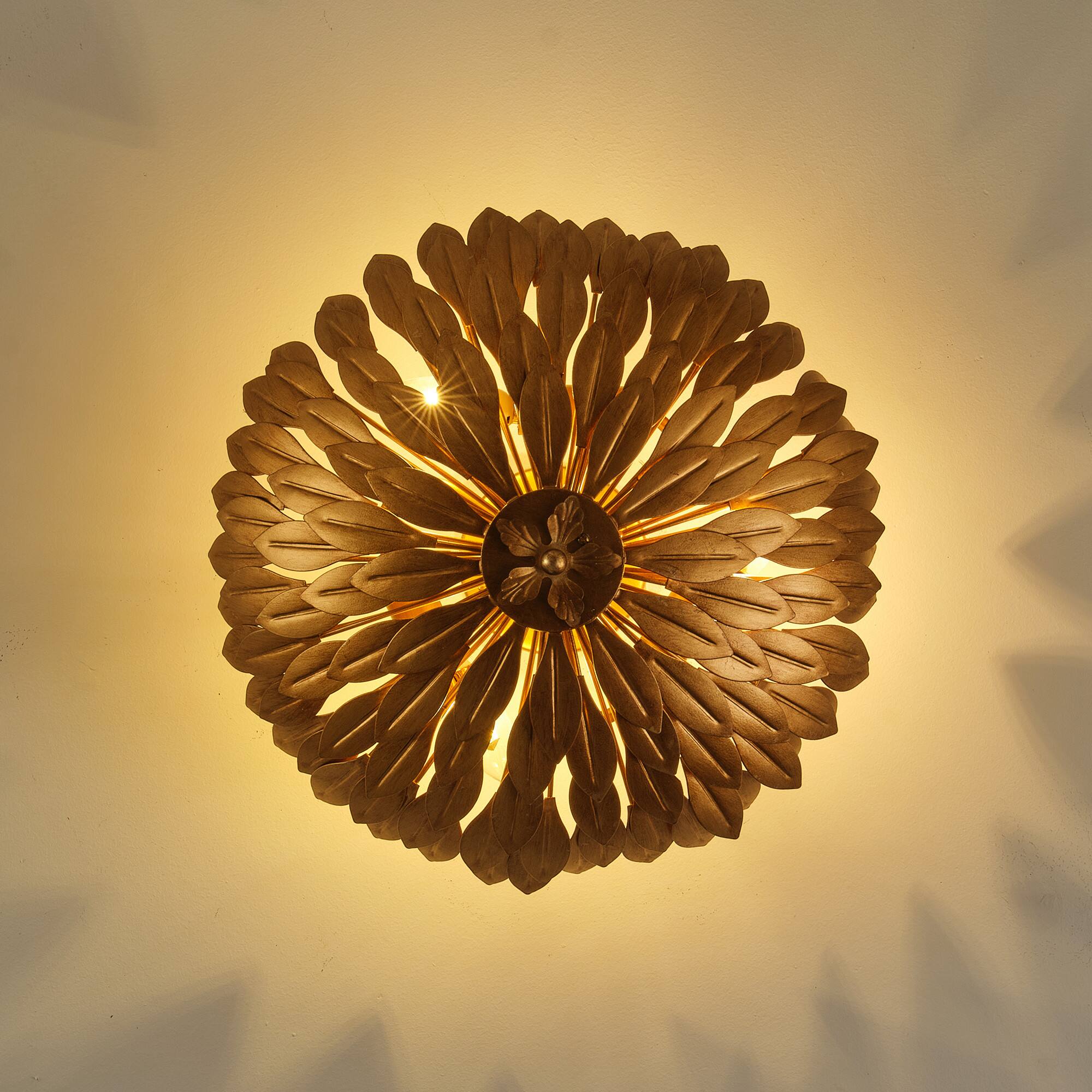 Alt View 2. Parrot Uncle - 16 Inch 3-Light Farmhouse Golden Semi-Flush Mount Ceiling Lighting - Gold.