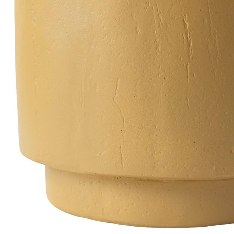 Alt View 6. LeisureMod - Ramble Cylindrical Side Table, Weather Resistant Fiberstone Modern Accent Table - Indoor/Outdoor - Beige.