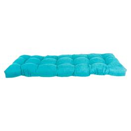 Blazing Needles - 60-inch by 19-inch Tufted Solid Microsuede Bench Cushion - Blue