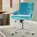 Alt View 14. Costway - Velvet Swivel Office Chair with Nailed Trim - Turquoise.