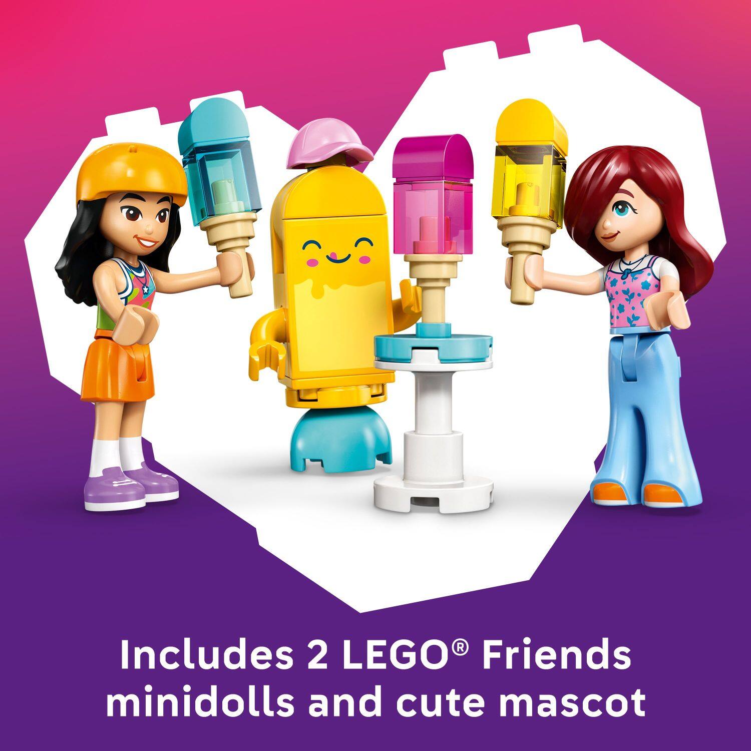 Includes 2 LEGO Friends minidolls and cute mascot
