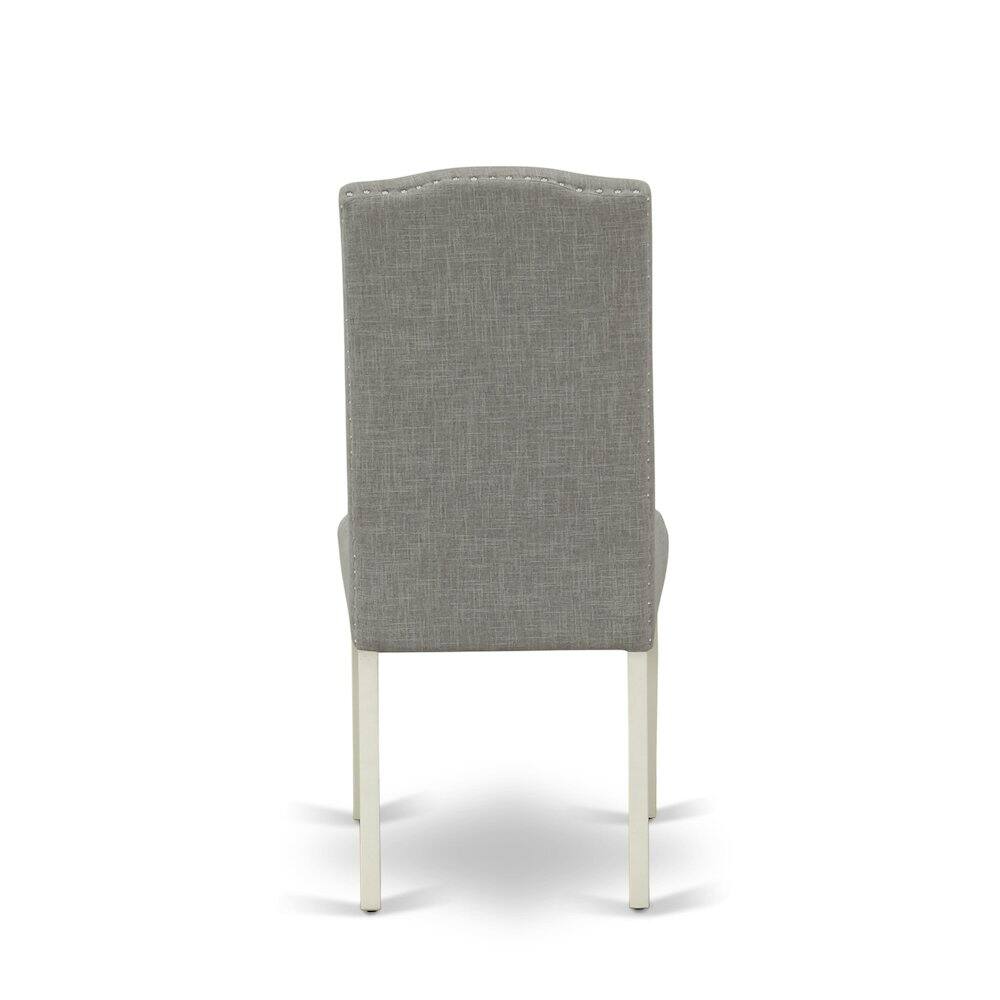 Left. East West Furniture - Dining Room Set Linen White - Brown.
