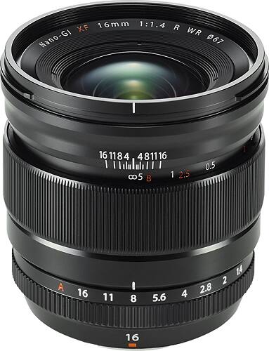 Fujifilm - XF 16mm f/1.4 WR Ultrawide-Angle Lens for Fujifilm X-Series Cameras - Black - Larger Front