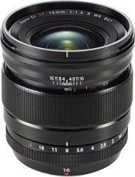 XF 16mm f/1.4 WR Ultrawide-Angle Lens for Fujifilm X-Series Cameras - Black - Black - Front_Zoom