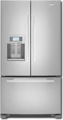 Front Standard. Whirlpool - 27.0 Cu. Ft. French Door Refrigerator with Thru-the-Door Ice and Water - Monochromatic Satina.