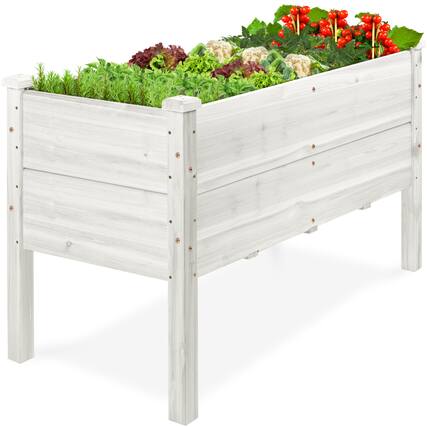 Front. Best Choice Products - Best Choice Products 48" x 24" x 30" Raised Garden Bed, Extra Deep 16" Depth, Elevated Wood Planter Stand - White - White.