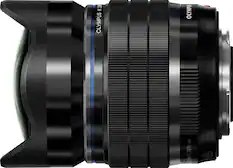 Front. Olympus - M. Zuiko ED 8mm f/1.8 Pro Lens - Black.