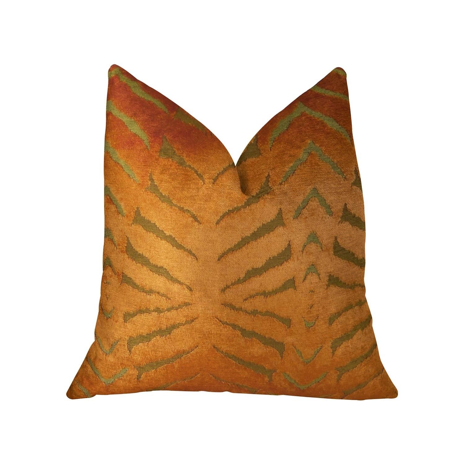 Front. Plutus Brands - Magnetism Handmade Throw Pillow (Double sided 16" x 16") - Orange.