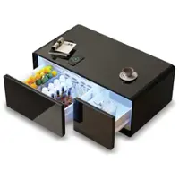 Livtab - Smart Coffee Table with Refrigeration, Freezer Drawer, Wireless Charging, Bluetooth Speaker, Perfect for Living Spaces - BLACK - Front_Zoom