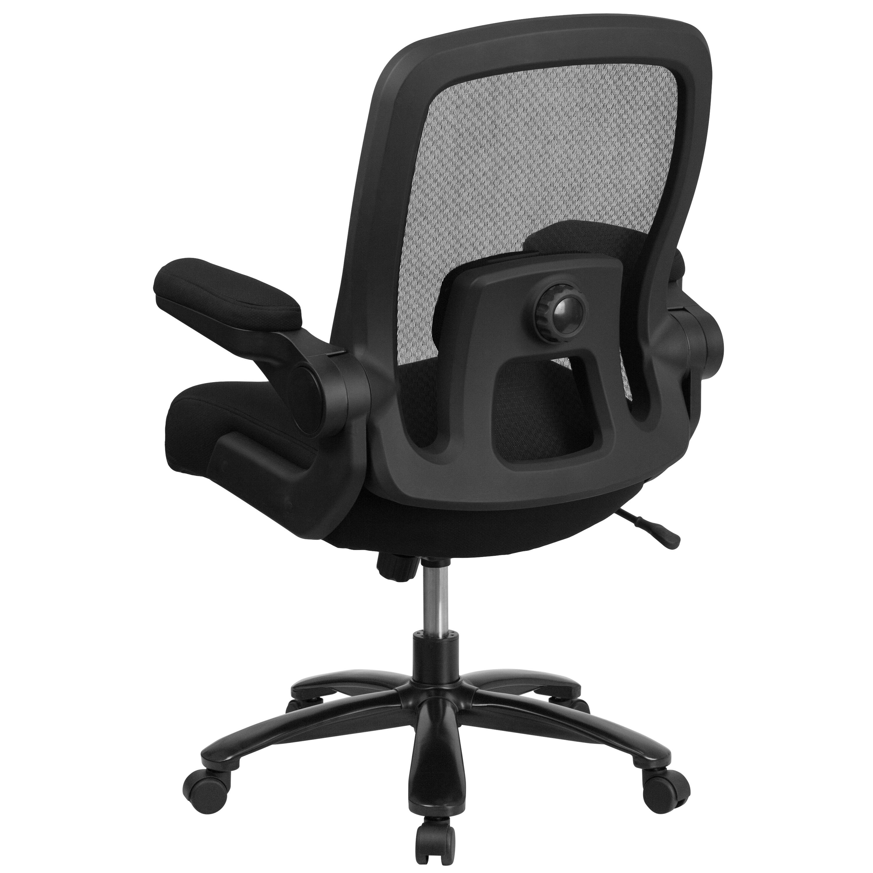 Alt View 5. Emma + Oliver - Big & Tall 500 lb. Rated Mesh Executive Ergonomic Office Chair with Lumbar - Black Fabric.