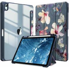 Front. Kitcheniva - Shockproof Hybrid Slim Case For iPad Air 11 Inch M2 2024 With Pencil Holder Blooming Hibiscus - Blooming Hibiscus.