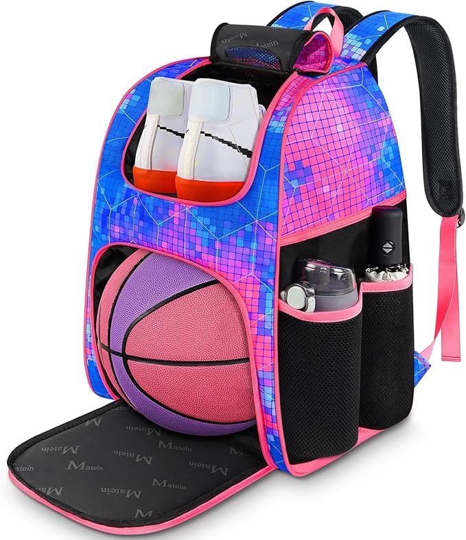 Vulpecula Spade - Basketball Bag, Sturdy Soccer Bag with Ball Holder & Shoe Compartment - Pink