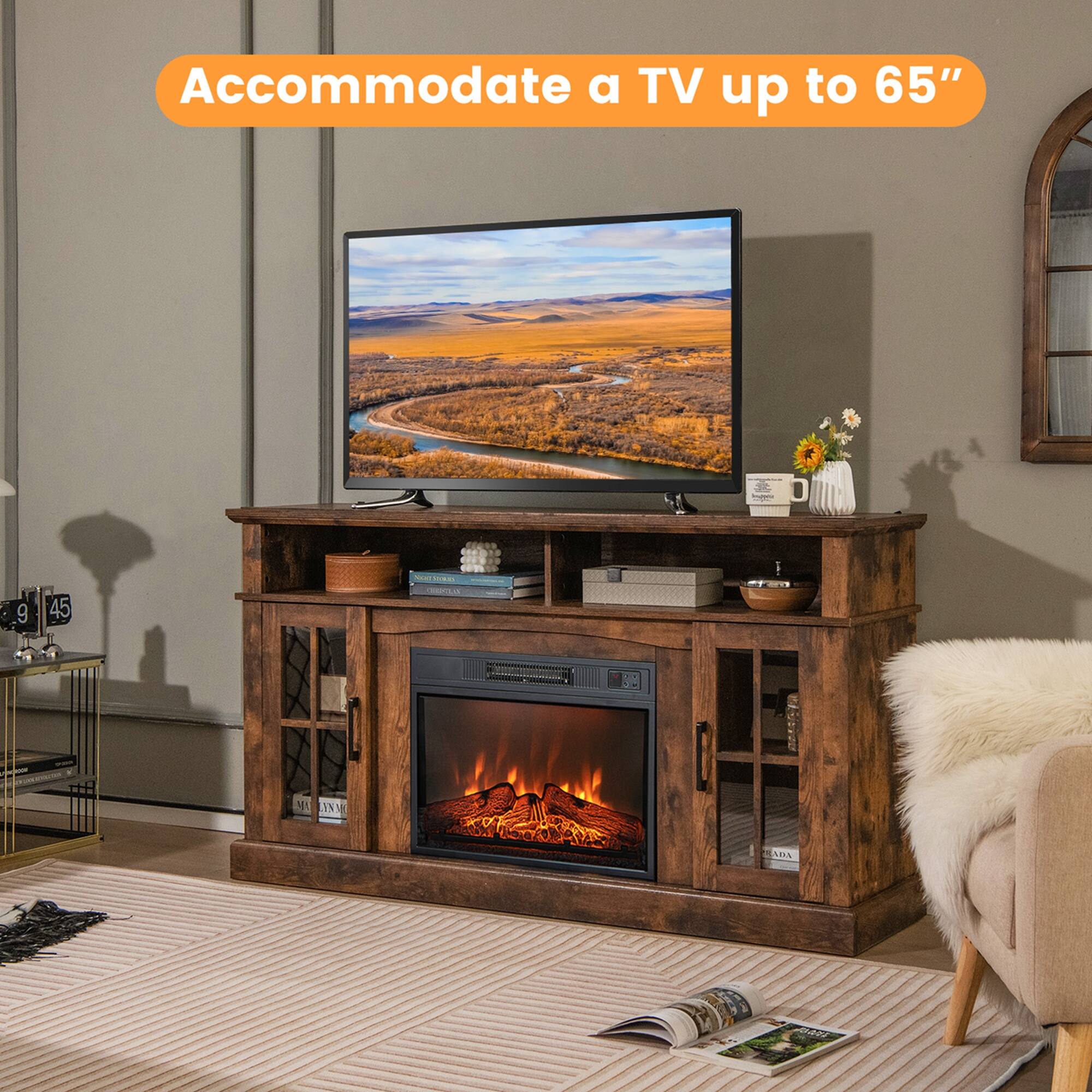 Accommodate a TV up to 65"