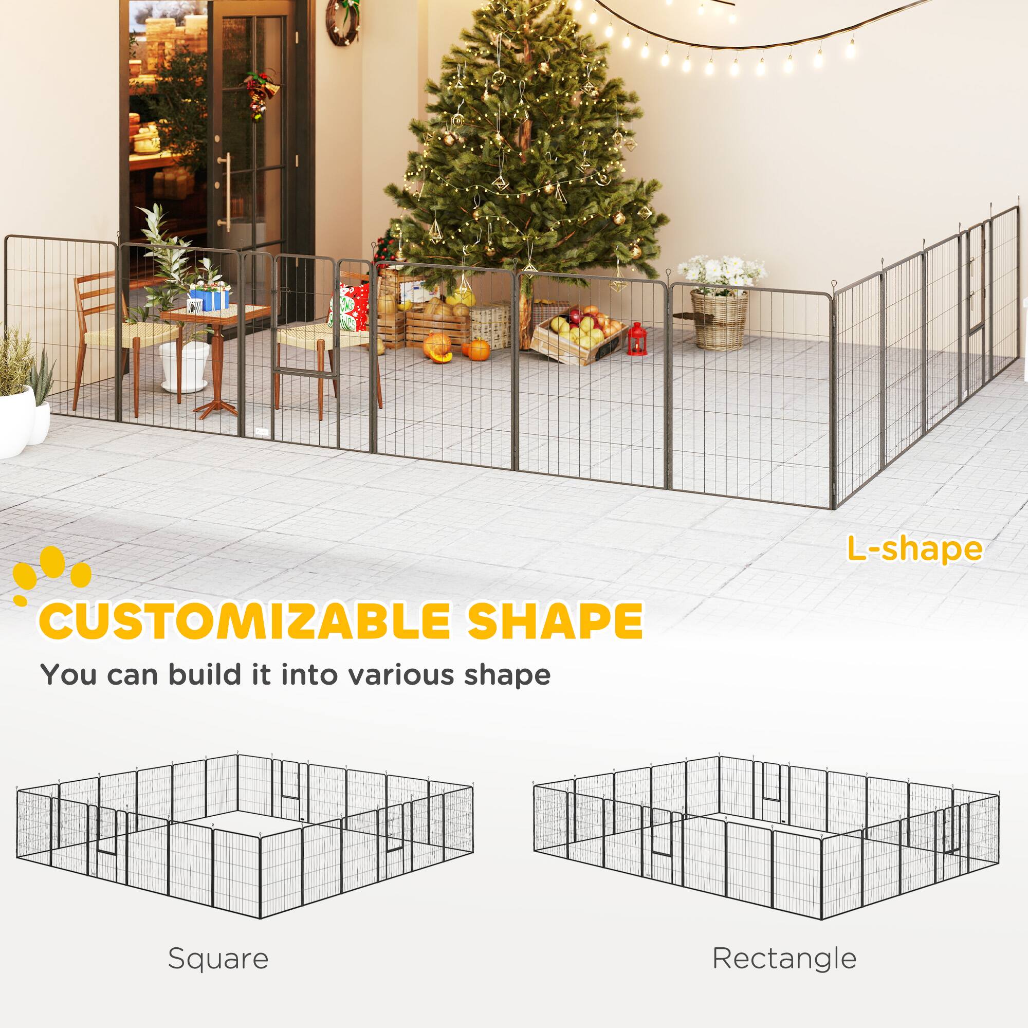 CUSTOMIZABLE SHAPE  
You can build it into various shapes:  
- L-shape  
- Square  
- Rectangle