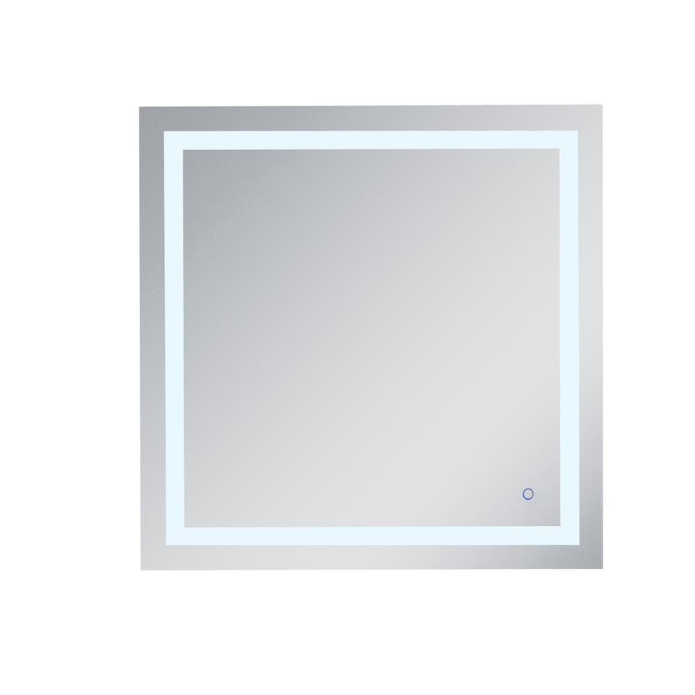 Left. Elegant Decor - Helios 36in x 36in Hardwired LED mirror - Silver.
