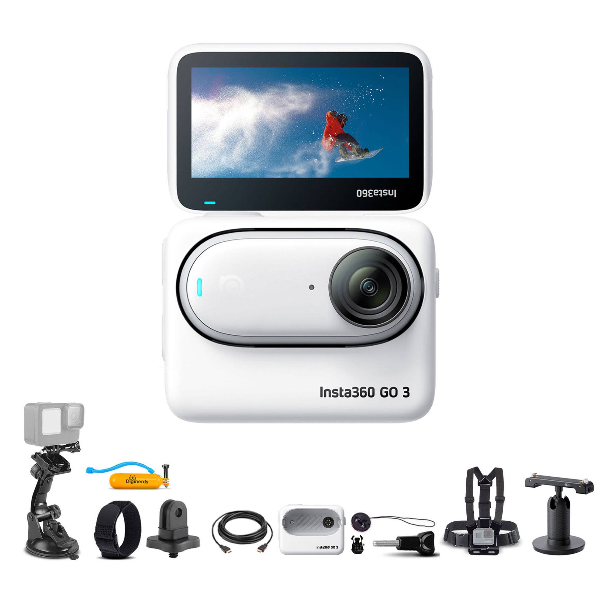 Bundle- Insta360- GO 3 32GB Tiny Mighty Action Camera, Weighs 35g, Waterproof, Stabilization, POV Capture, with Charge Case and W