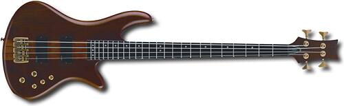 Front. Schecter - Stiletto Studio 4-String Full-Size Electric Bass Guitar - Honey Satin.