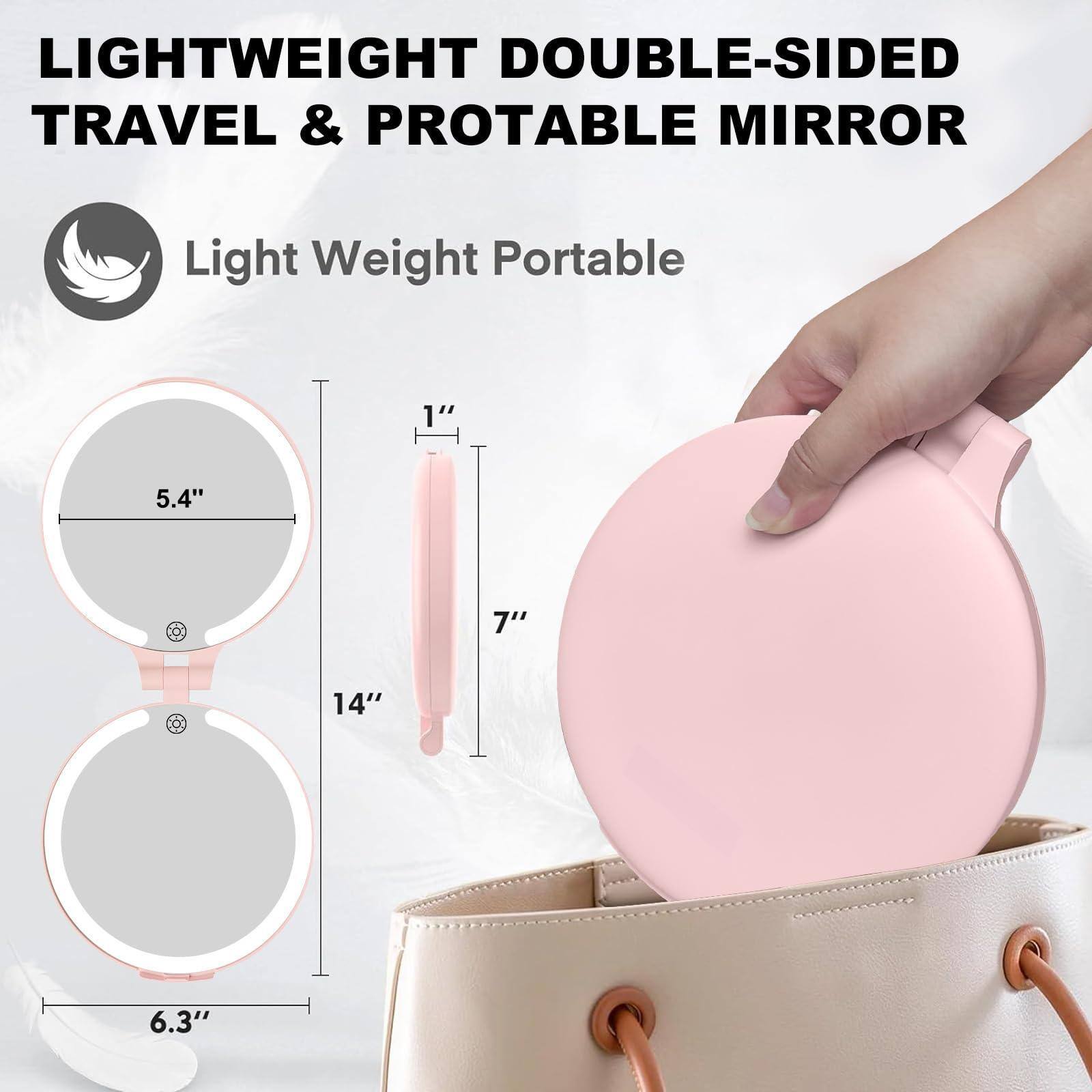 LIGHTWEIGHT DOUBLE-SIDED TRAVEL & PORTABLE MIRROR

Light Weight Portable

5.4"  
6.3"  
14"  
7"  
1"