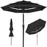 Best Choice Products - 10ft 3-Tier Patio Umbrella, Market Sun Shade w/ Tilt Adjustment, Easy Crank - Black