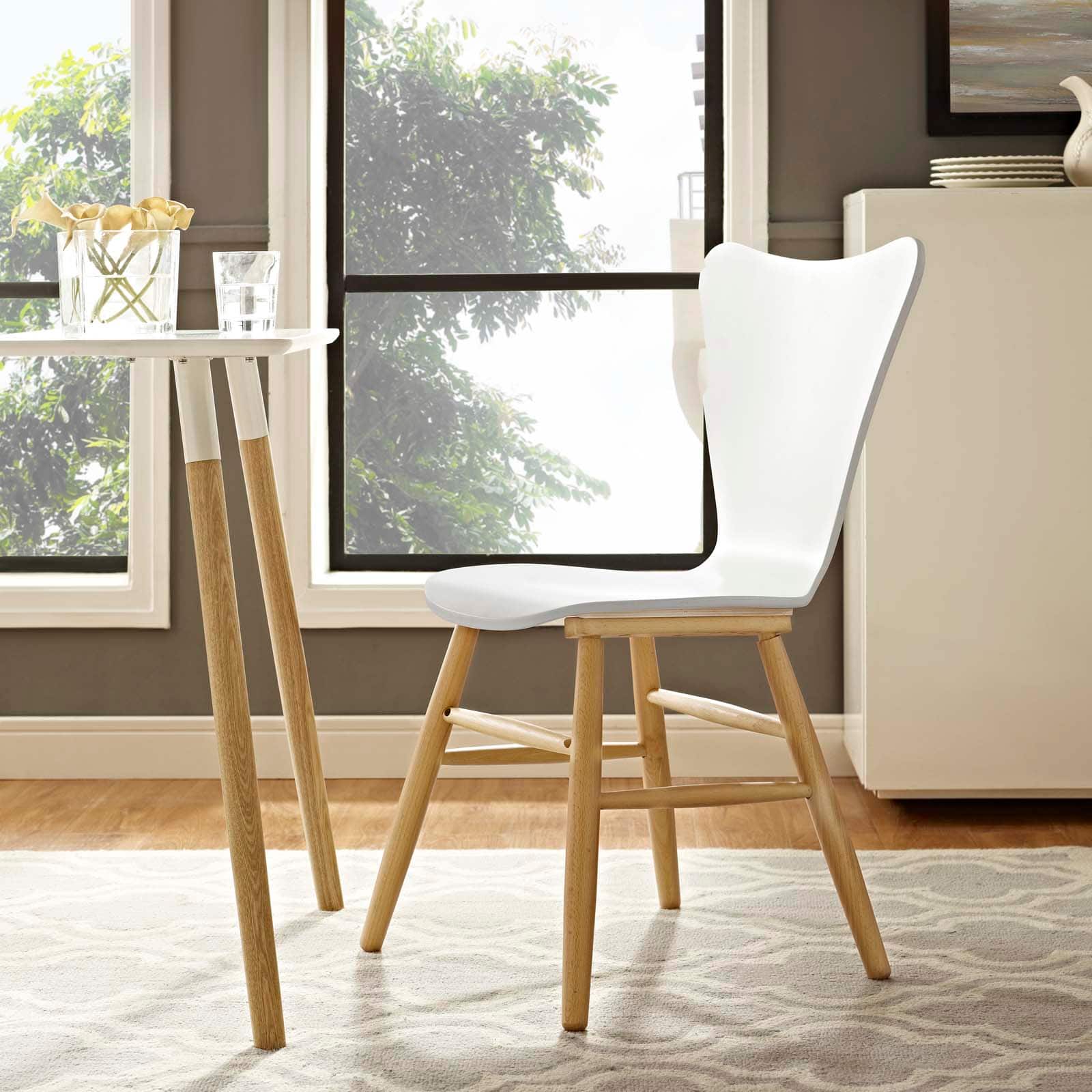 Cascade Wood Dining Chair by Modway - White