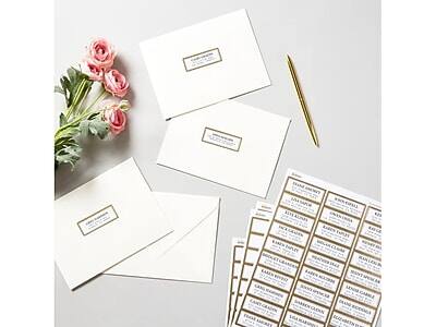 Alt View 7. Avery - Easy Peel Laser/Inkjet Address Labels, 1" x 2 5/8", 300 Labels/Pack - Matte White with Metallic Gold Borders.