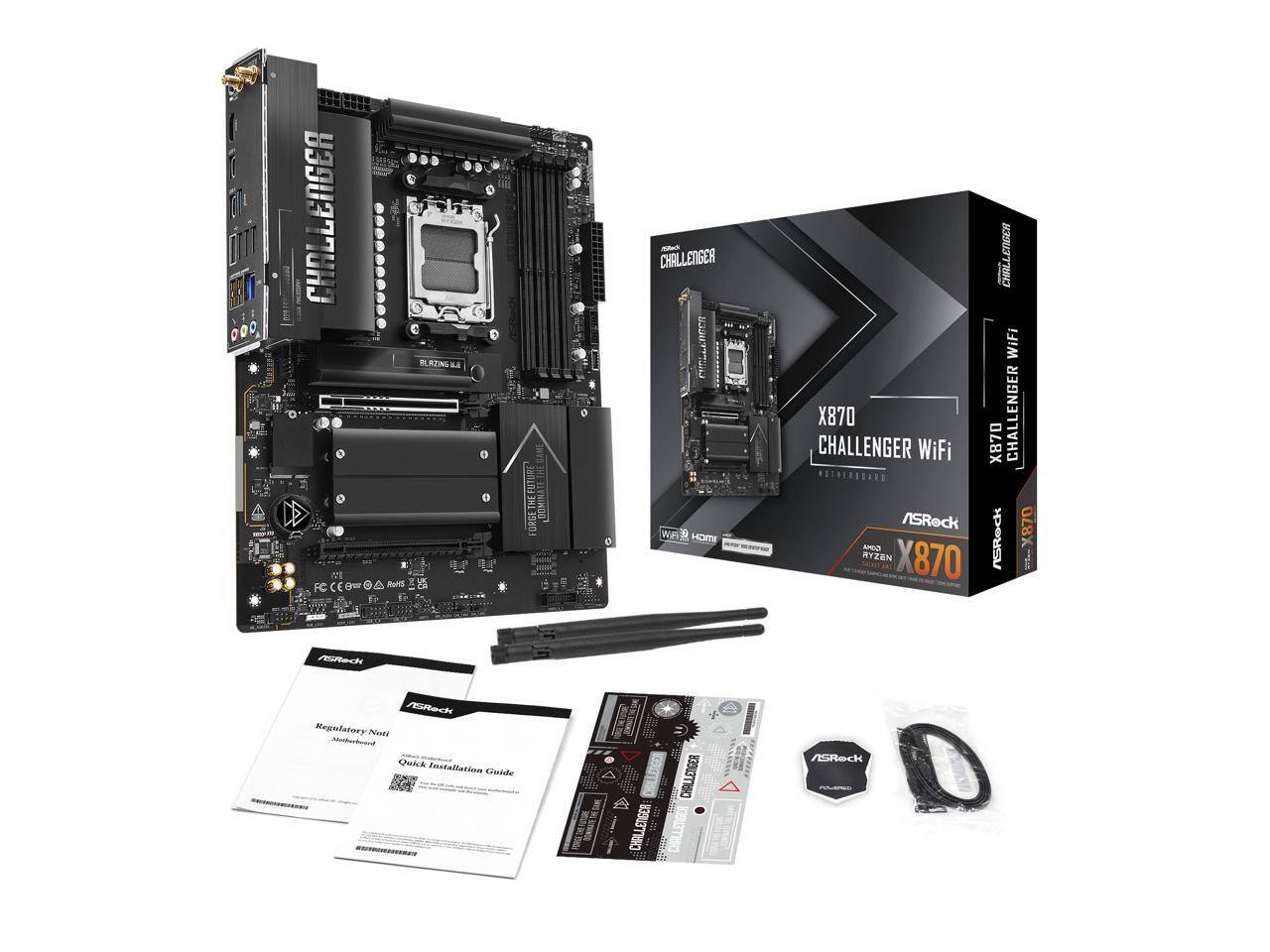 CHALLENGER um
RZING BLE
CHALLENGER CHALLENGER
X870 CHALLENGER WiFi
CHALLENGER WiFi X870 CHALLENGER
Will FC CE Moreter OA
Wei HOMI
ASROCK ISOMA RYZEN X870
ASROCK
X870
ASRedi
ASReck Regulatory Noti Quick Installation Guide
CHALLENGER CHALLENGER 
ASROCK