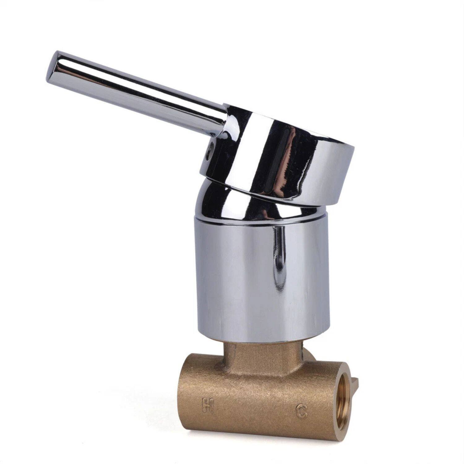 Left. Home Collection - Brass Shower Control Valve – Wall Mounted 1/2" Shower Mixer Faucet - Chrome.