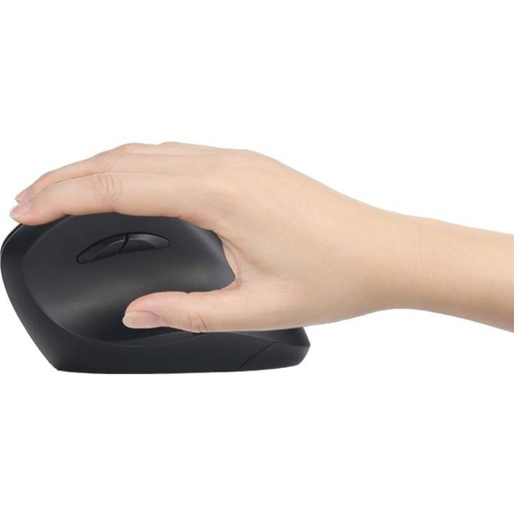 Alt View 2. Adesso - Adesso Antimicrobial Wireless Vertical Ergonomic Mouse - Optical - Wireless - 30 ft - Radio Frequency - 2.40 GHz - Gray - Black.