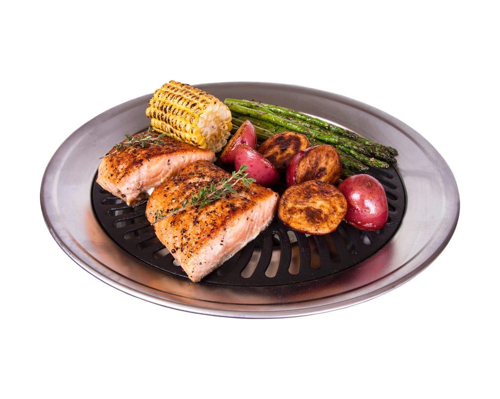 Kitchen + Home - Stove Top Grill - Smokeless Nonstick Indoor Grill - Silver