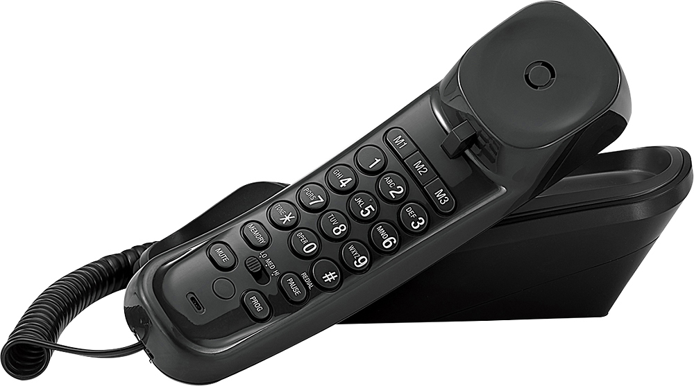 Left View: AT&T - TR1909B Trimline Corded Phone - Black
