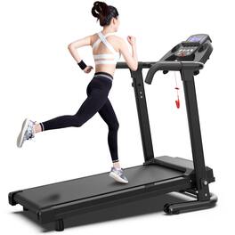 Chery Life - 2.5HP 300 LBS Capacity Electric Folding Treadmill with Handles APP Control and LED Display - Black