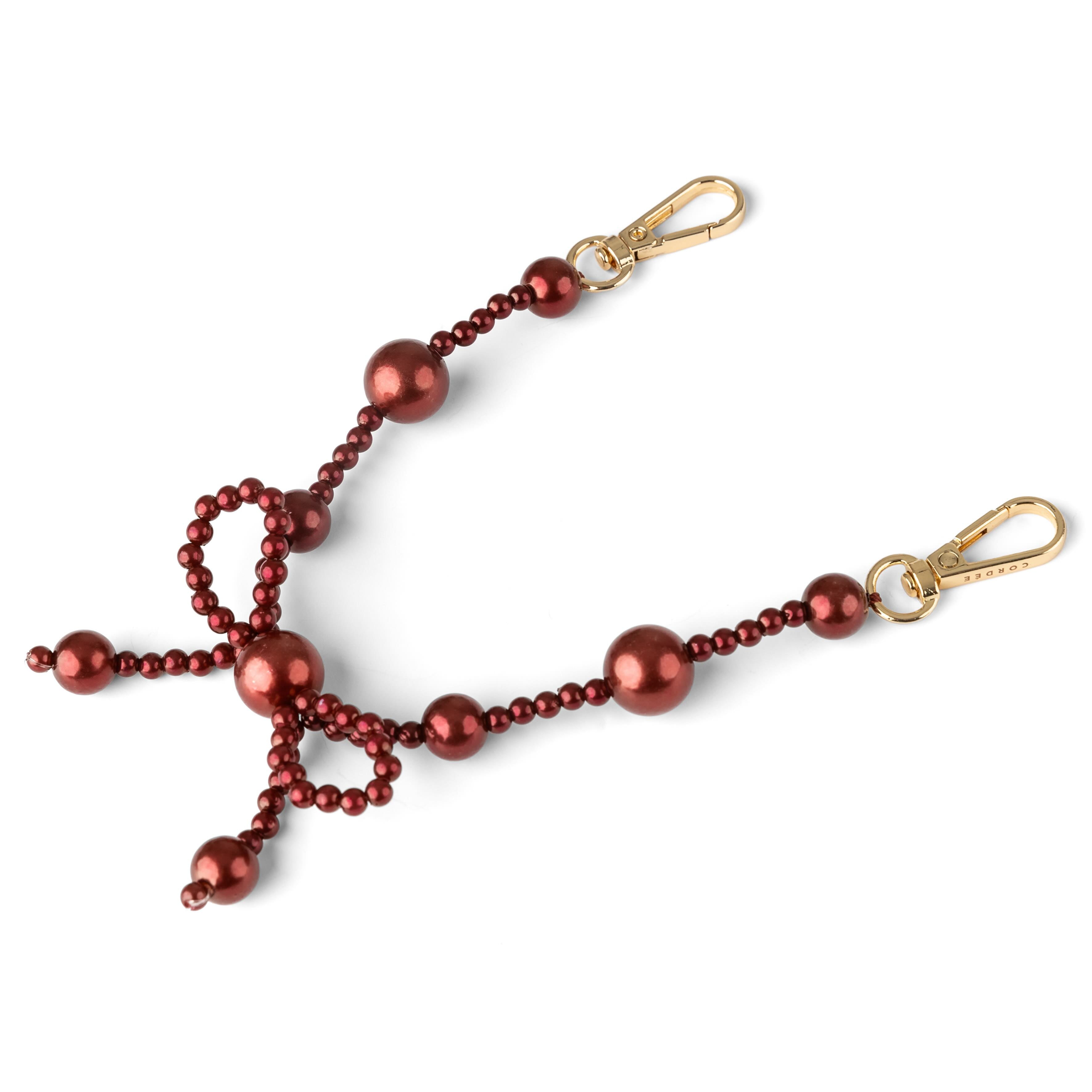 Left. Cordée Cases - Burgundy Bow Phone Wristlet Set - Burgundy.