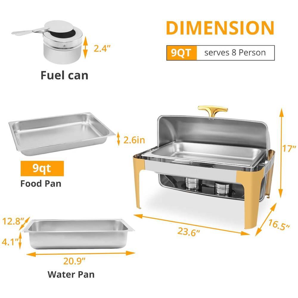 2.4" DIMENSION 9QT serves 8 Person  
Fuel can  
2.6in  
17"  
9qt Food Pan  
12.8" 4.1" 23.6" 16.5" 20.9" Water Pan