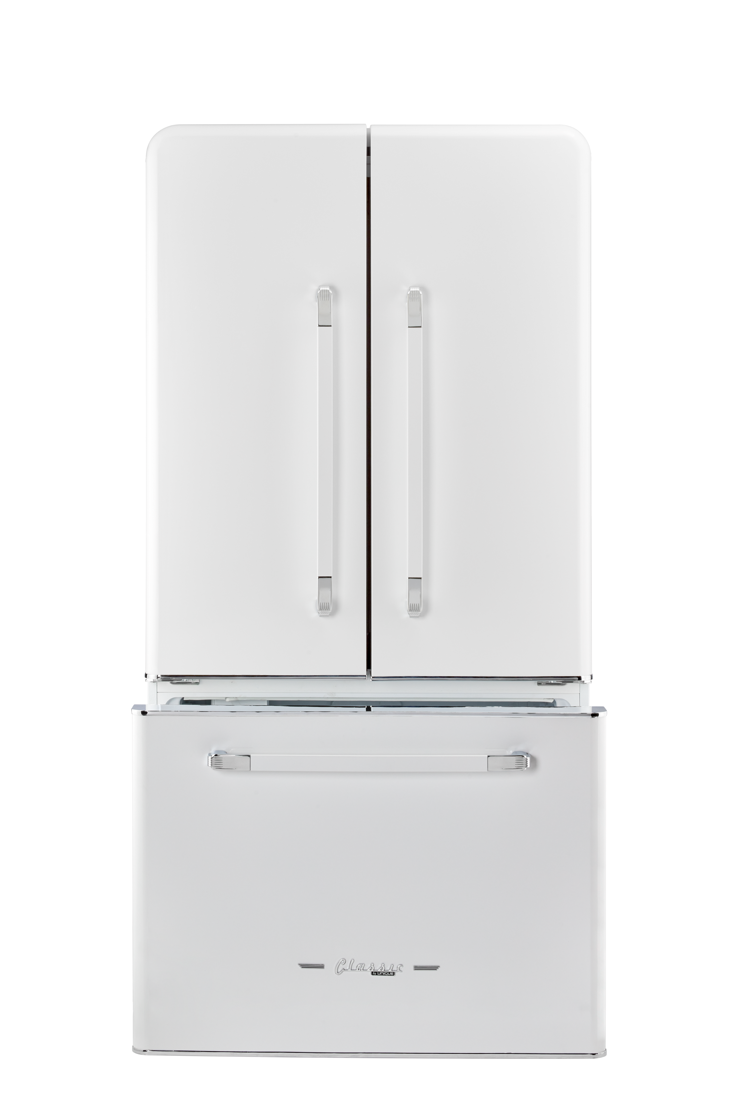 Alt View 20. Unique Appliances - Classic Retro 36-inch 21 cu.ft. Counter Depth French Door Refrigerator - Marshmallow White.
