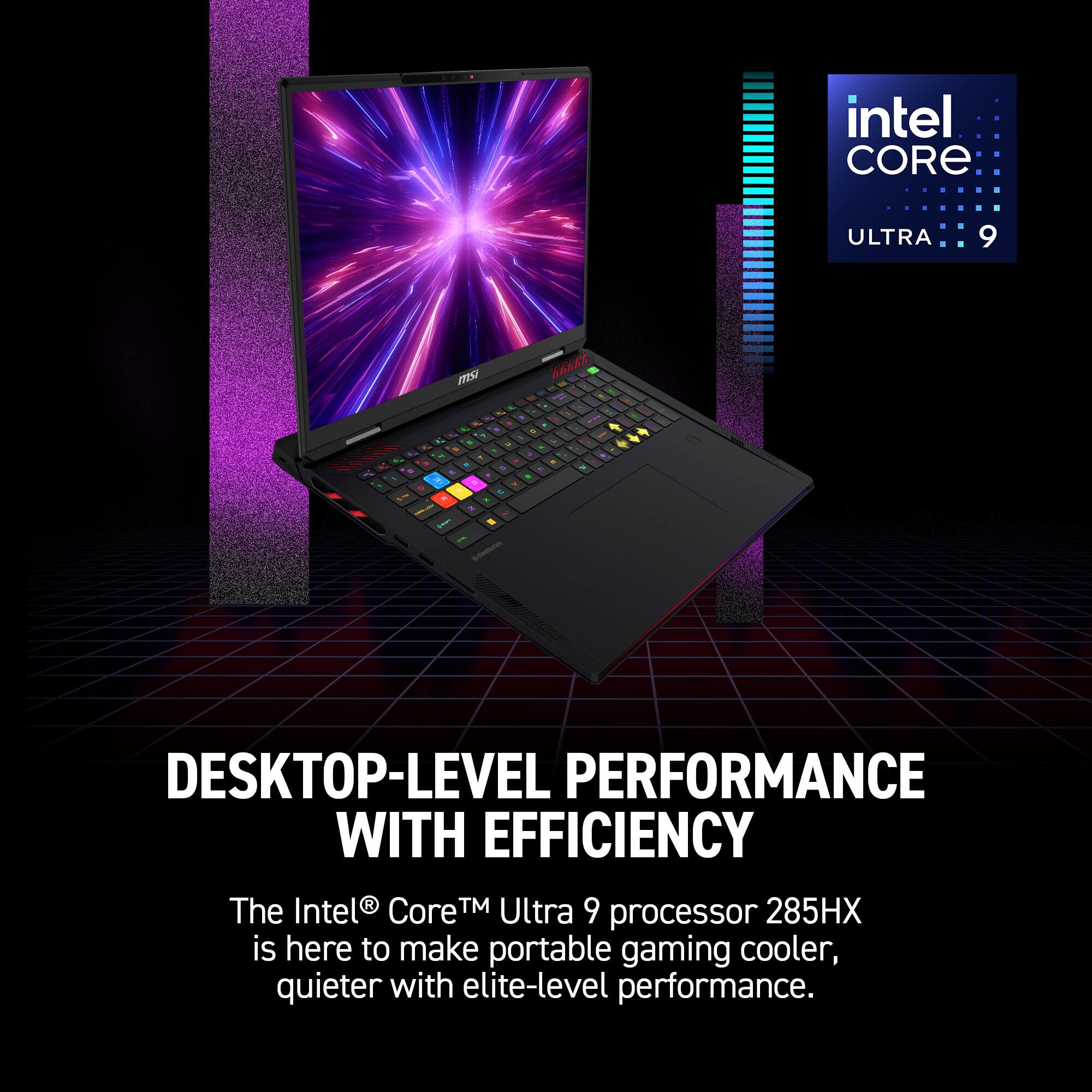 The Intel Core Ultra 9 285HX processor is here to make portable gaming cooler, quieter with elite-level performance.