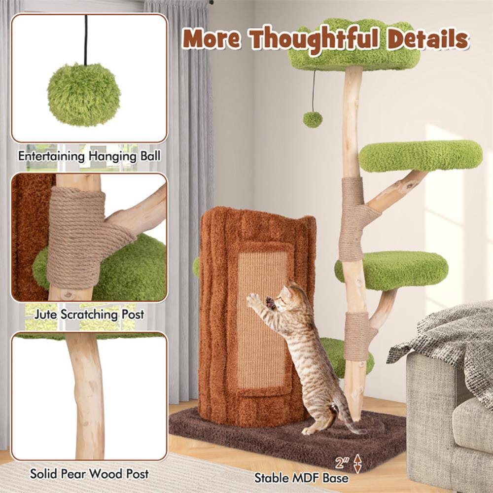More Thoughtful Details  
Entertaining Hanging Ball  
Jute Scratching Post  
Solid Pear Wood Post  
Stable MDF Base