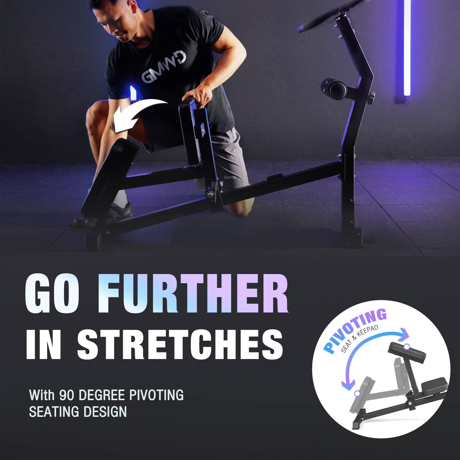 GO FURTHER IN STRETCHES

With 90 DEGREE PIVOTING SEATING DESIGN

PIVOTING SEAT & KEEPAD