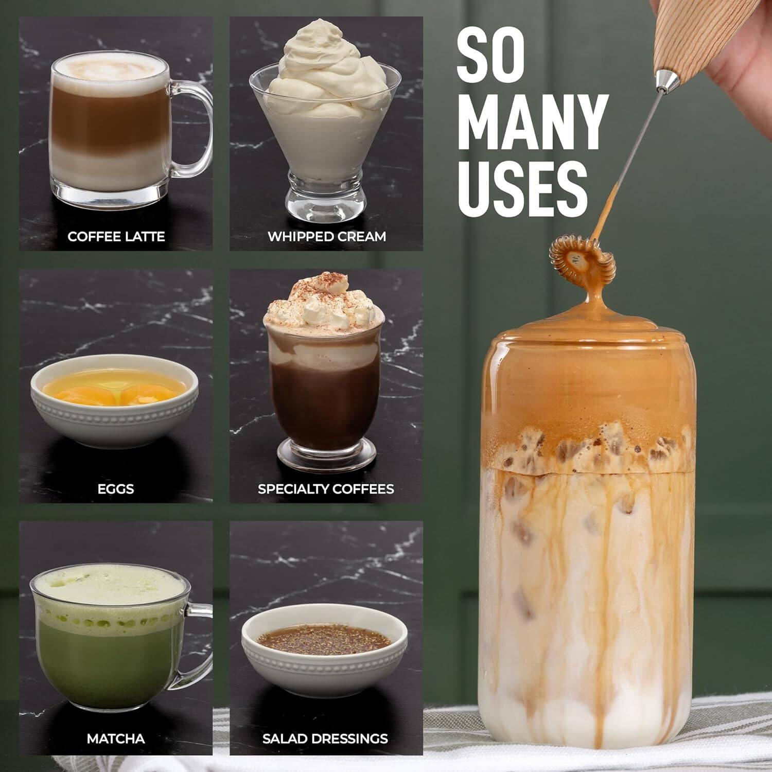 COFFEE LATTE  
WHIPPED CREAM  
SO MANY USES  
EGGS  
SPECIALTY COFFEES  
MATCHA  
SALAD DRESSINGS