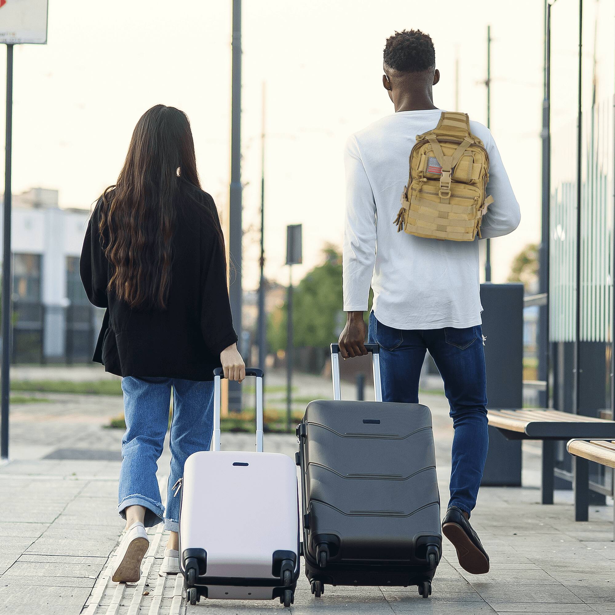 Alt View 4. XGear Tactical - 14L Range Sling Bag Backpack with Adjustable Strap - Khaki.