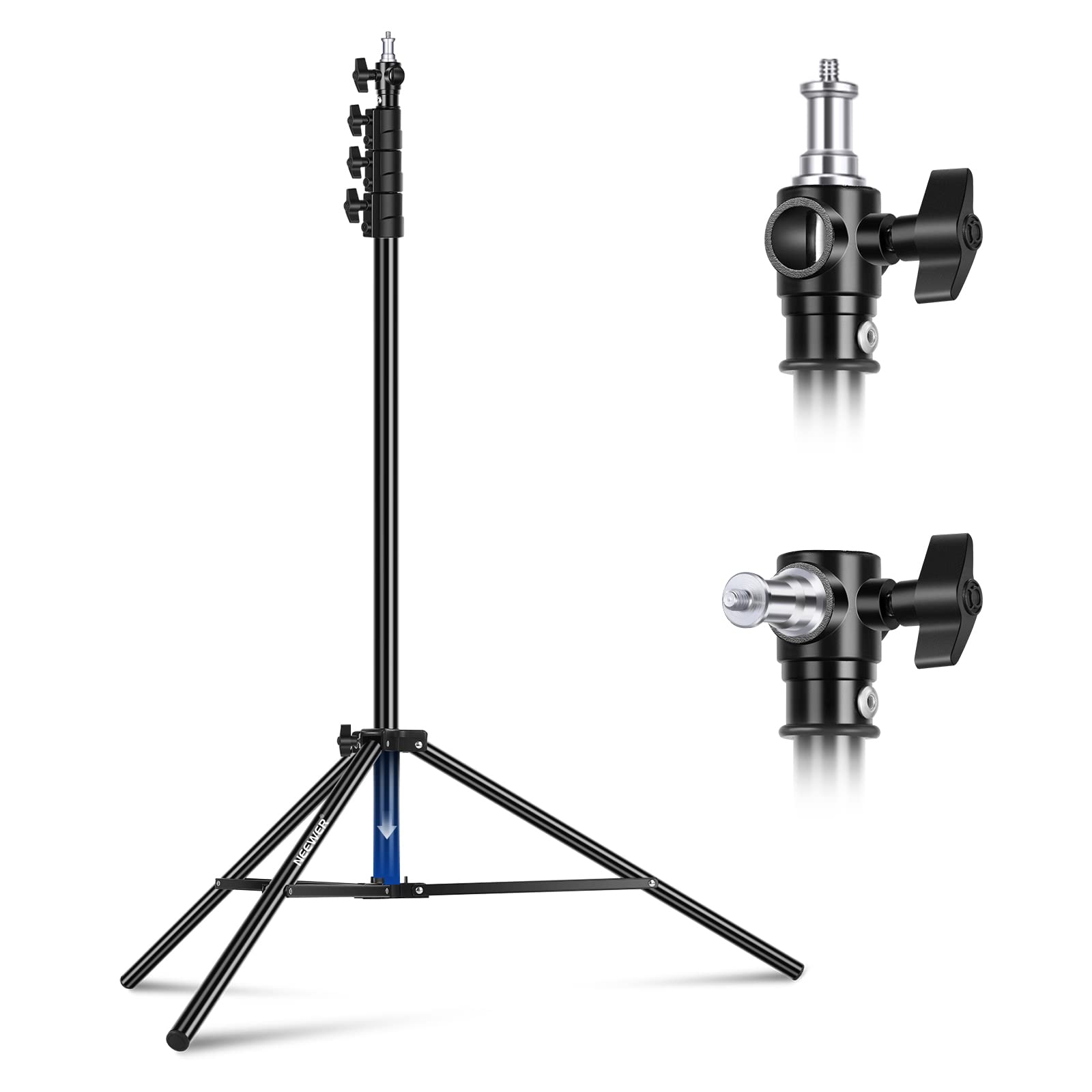 Neewer - 9.8ft Air Cushioned Light Stand - Heavy Duty Metal Tripod with 3-Way Mount (5.5lb Load)
