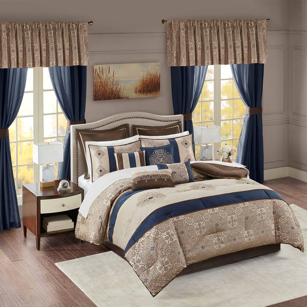 Alt View 4. Gracie Mills - Gracie Mills Morton 24-Piece Complete Bedroom Makeover Room-in-a-Bag Set - Navy.