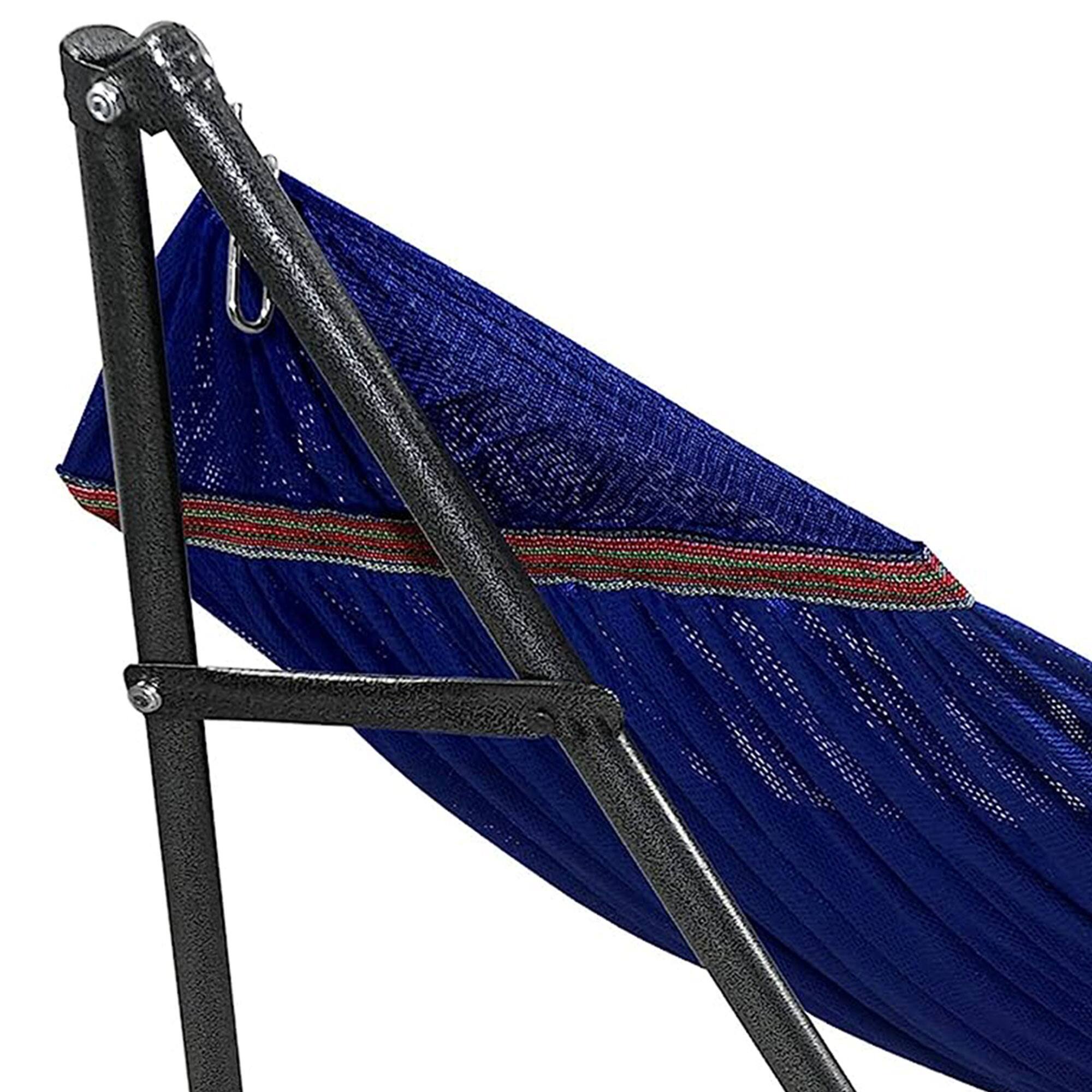 Alt View 2. Tranquillo - Tranquillo Universal 116" Double Hammock with Adjustable Stand and Bag, Blue - 03. Uni Blue.
