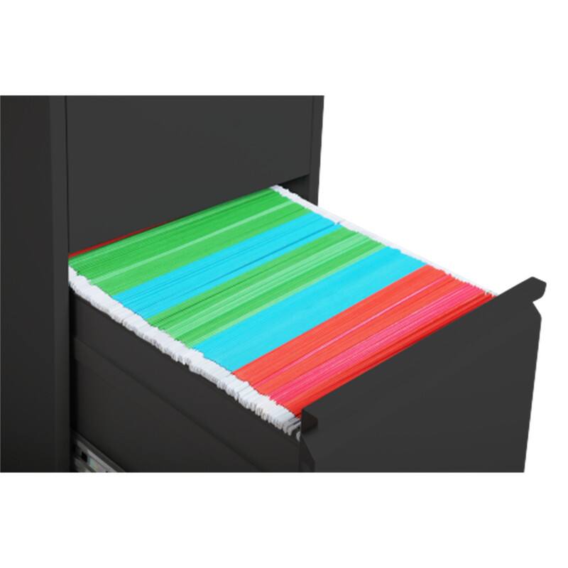 Alt View 4. HTUTWOO - 3 Drawer Metal Vertical File Cabinet with Lock – Office Home Steel Vertical File Cabinet for A4 Legal/Letter Size - Black.