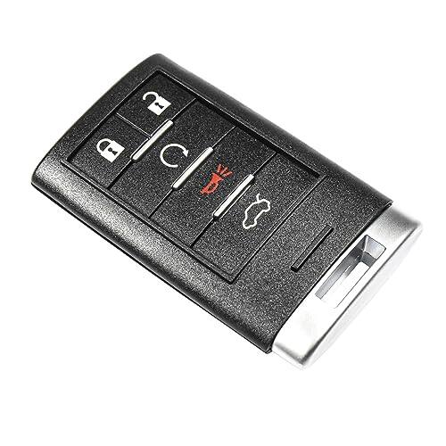 Alt View 4. HQRP - Remote key fob shell case, 5-button keyless entry housing for Cadillac CTS DTS STS SRX XTS ATS - Black.