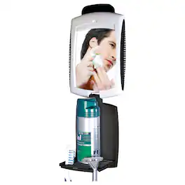 Zadro - Traveling Wall Mounted Fogless Shower Mirror with Organizer Tray & Suction Cups - White