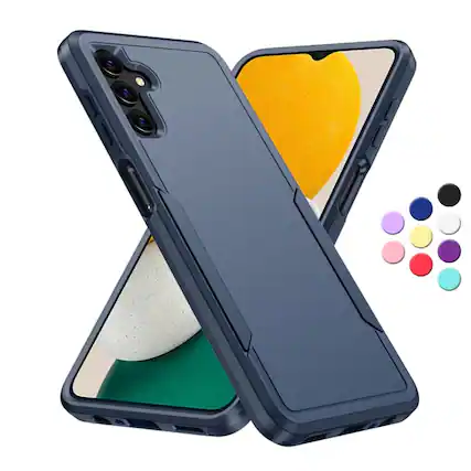 Front. Entronix - Entronix Galaxy A03s Case - Premium Dual-Layer Soft-Touch Cover for Ultimate Protection - Blue.