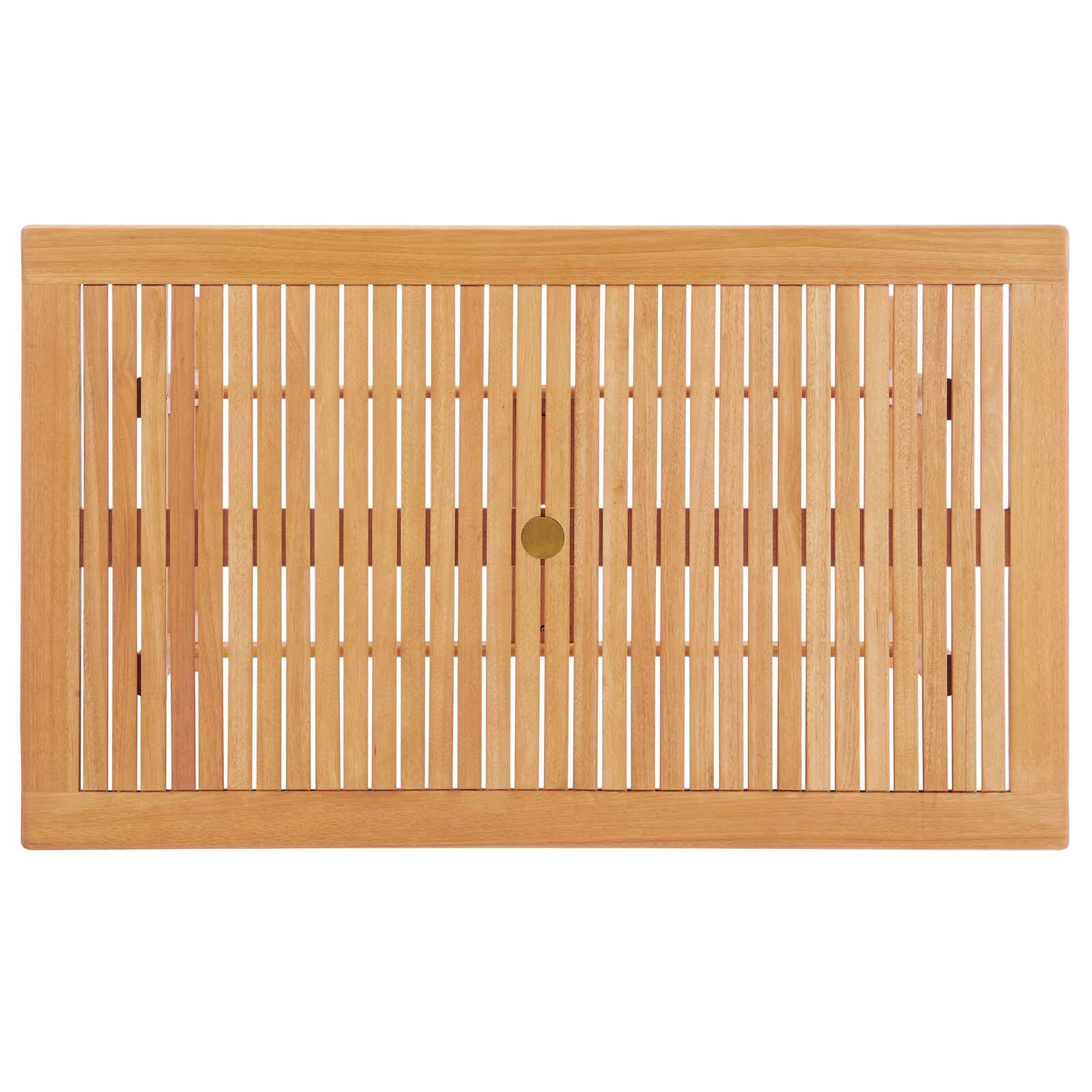 Back. Modway - Hatteras 59" Rectangle Outdoor Patio Eucalyptus Wood Dining Table by Modway - Natural.
