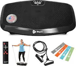 LifePro - Hovert 3D Vibration Plate Machine for Full Body Workout Recovery Balance and Circulation - Black