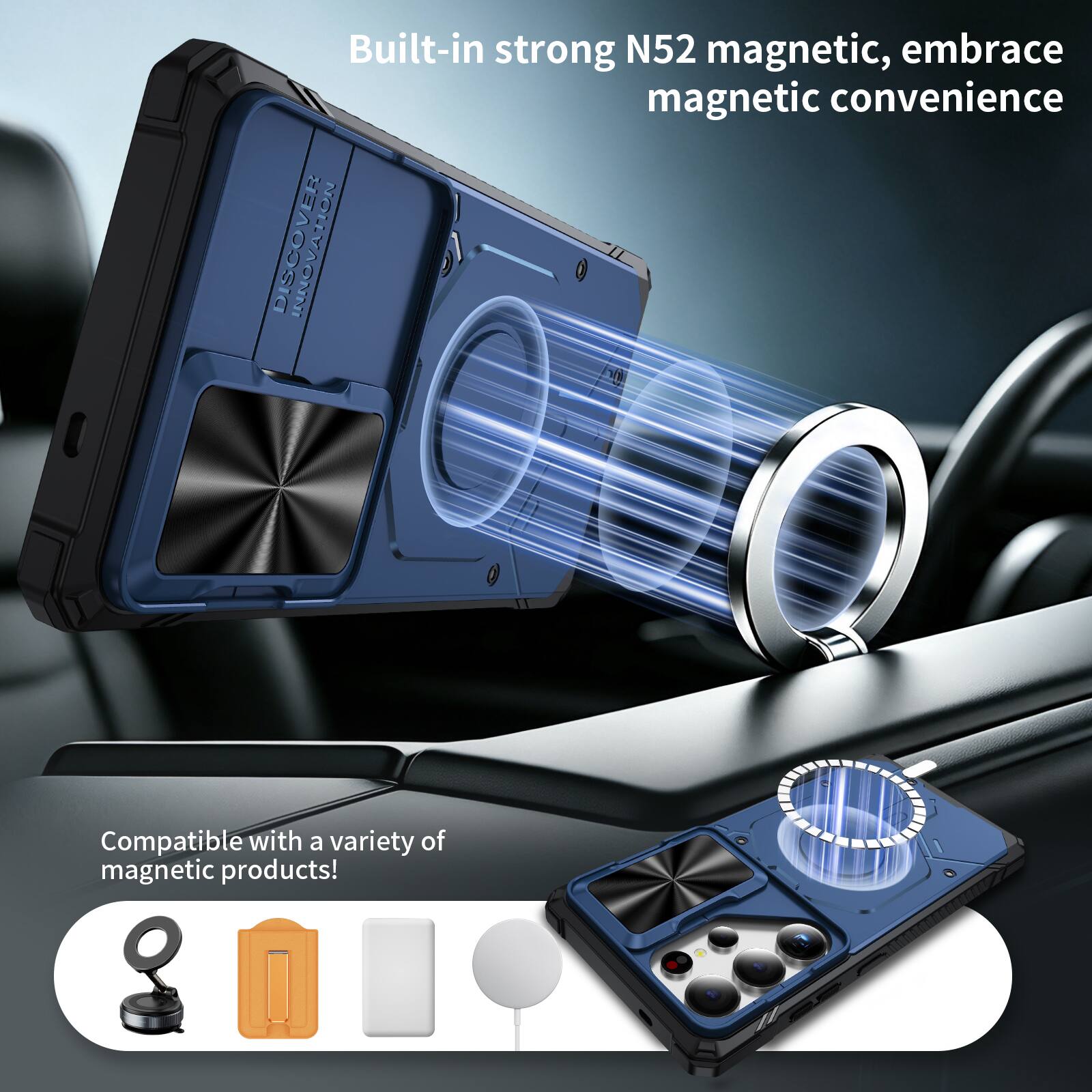 Built-in strong N52 magnetic, embrace magnetic convenience

Compatible with a variety of magnetic products!